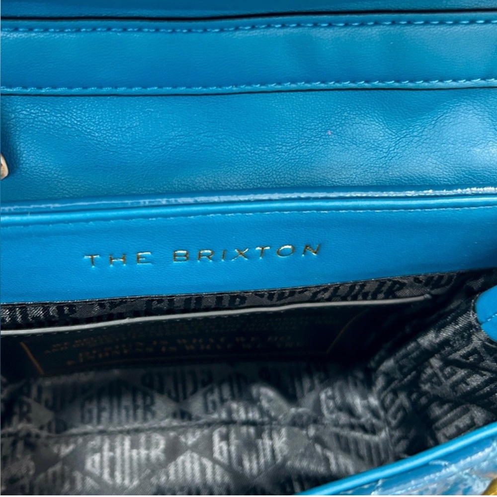 Kurt Geiger Blue Quilted Patent Leather Crossbody Bag - Picture 9 of 11